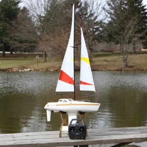 RC Remote Control Sloop Sailboat with Electric Back Up Motor